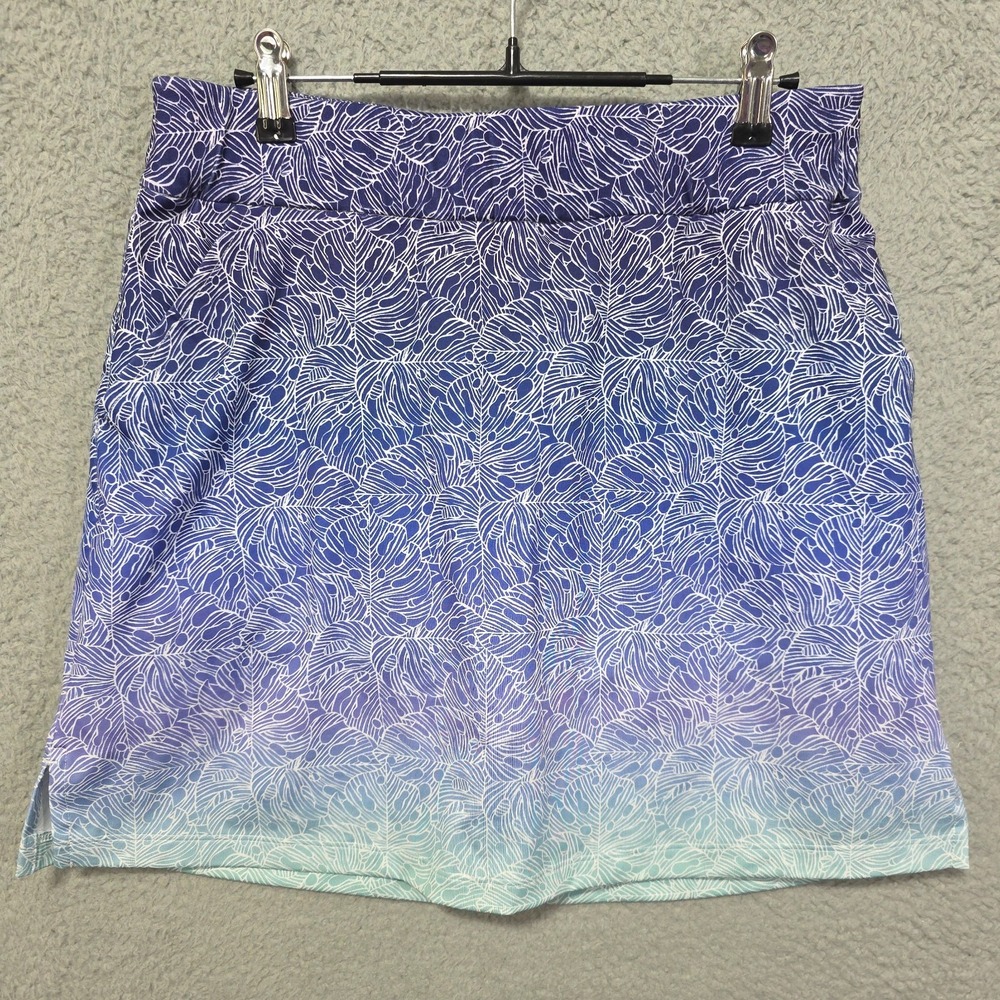 Vineyard Vines Performance Skort Skirt Ombre Blue Pull On Pockets Gripper Legs S